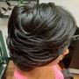 Roller Silk Wrap and Style on Relaxed Hair