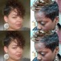 Roller Silk Wrap and Style on Relaxed Hair