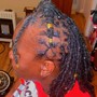 Cornrow natural hair kids style with blowout Accessories included