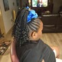 Cornrow natural hair kids style with blowout Accessories included