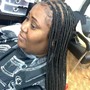 Half and half (ponytail or bun with bundles in back)