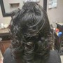 Roller Silk Wrap and Style on Relaxed Hair