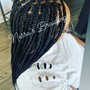 Small Knotless braids Mid-back Length