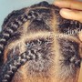 Small Knotless braids Mid-back Length