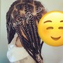 Small Knotless braids Mid-back Length