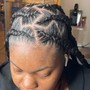 Feed in braids with medium knot less