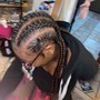 5-10 Feed In Braids (straight back)