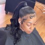 Bob cut sleek updo