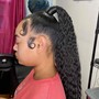 Bob cut sleek updo