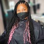 Goddess Knotless Braids whit low quality human hair.  $200 non refundable deposit are required .  book only at 8am. Time can go between 8 to 13 hours