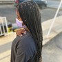 Box Braids mid back (cut all the way around)