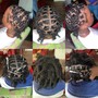 Cornrows with natural hair designs