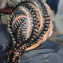 6 stiches cornrows midback and under.  Not recommend for tick or short hair . Your hair need to be properly blown out)  (Non refundable $50 Deposit required *not transferable if cancelation)