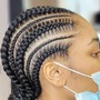 6 stiches cornrows midback and under.  Not recommend for tick or short hair . Your hair need to be properly blown out)  (Non refundable $50 Deposit required *not transferable if cancelation)