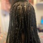 Knotless Large Waist Length Curled Tip Box Braids