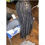 Bohemian knotless braids (synthetic curly hair)