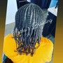 Box braids with natural hair