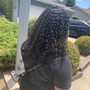 Curly clip in extensions + wash n go