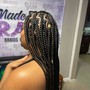 Large Knotless Plaits Mid-Back