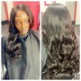 Wig install with shampoo natural hair and braid up