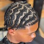 Men small freestyle braids