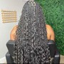 Small Box Braids with curly ends