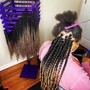 Small Box Braids with curly ends