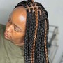 Small Box Braids with curly ends