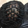 Locs into Wicks (above ears)