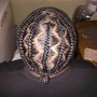 Feed in braids updo