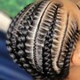 6 stiches cornrows midback and under.  Not recommend for tick or short hair . Your hair need to be properly blown out)  (Non refundable $50 Deposit required *not transferable if cancelation)