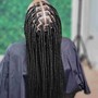 Medium to large Box Braids BOOK ONLY BETWEEN 8 TO 9 AM.OR AFTERNOON 2 PM (8 rows ear to ear and 2 rows nape)   (Non refundable $50 Deposit required *not transferable if cancelation)