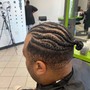 Man buns large braids