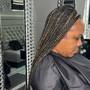 Big french braids with weave in back