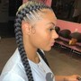 2 Cornrows with hair extension include