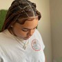 Large Knotless Braids - mid back length