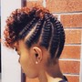 Flat twist or double strand twist with steam therapy treatment