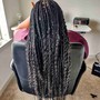 Medium boho knotless braids