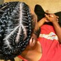 Braids with design  natural hair (top/bun)