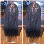 Med knotless Braids curly hair added ends only