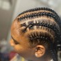 Braids with design  natural hair (top/bun)