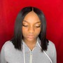 Bob cut sleek updo