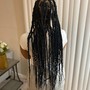 Large natural braids w/beads