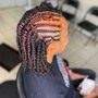 2 braids w/ design