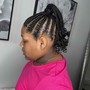 Large Feedin Braids with Bun or Long Ponytail