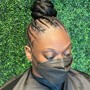 Updo on relaxed hair