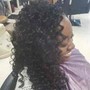 Cornrows with Clients Natural Hair