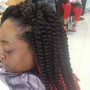 Cornrows with Clients Natural Hair