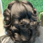 Updo on relaxed hair