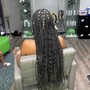 Med knotless Braids curly hair added ends only